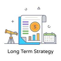 Long term strategy icon, flat outline design vector