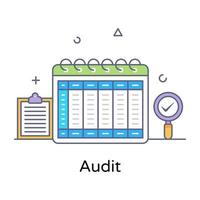 Flat outline conceptual vector of audit