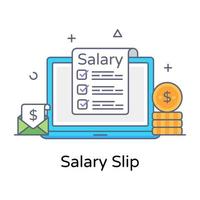 An online salary slip flat vector download