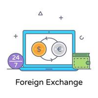 Dollar with euro, vector design of foreign exchange concept style