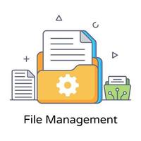 File management flat conceptual editable icon vector