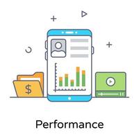 Mobile user performance icon in trendy design vector