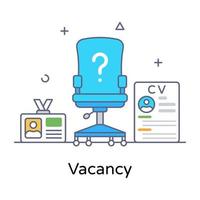 un vector editable plano de vacante de trabajo