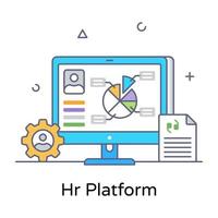 An hr platform editable flat concept icon vector