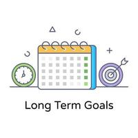 An editable icon of long term goals vector