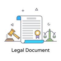 Legal document, flat outline vector design