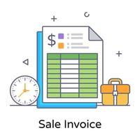 Sales invoice icon in modern style vector