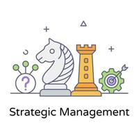 diseño de moda del icono de gestión estratégica vector