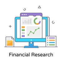 Flat outline editable concept icon of financial research vector