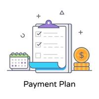 A payment plan flat outline vector