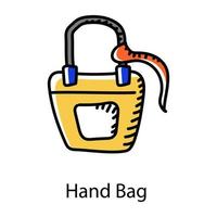 Handbag doodle icon of handbag vector