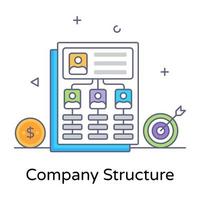 Company structure flat outline vector download