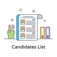 Attendees or candidates list flat outline vector