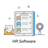 An  hr software editable flat concept icon vector