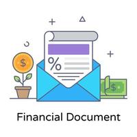 Modern style icon of financial document vector