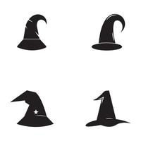 Wizard cap character logo vector template