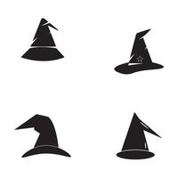 Wizard cap character logo vector template