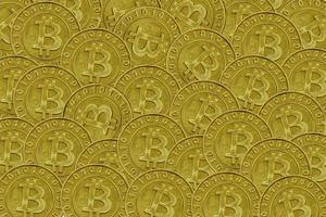 bitcoin, fondo dorado de bitcoin. foto