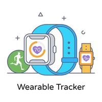 Wearable tracker flat outline editable vector