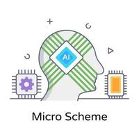 Micro scheme in flat conceptual icon, editable vector