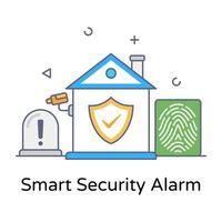 Smart security alarm in flat conceptual icon vector