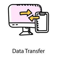 Editable flat design of data transfer icon vector