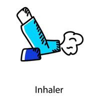 Hand drawn icon of inhaler, medical equipment vector