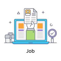 Flat editable vector of a job