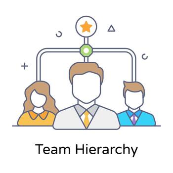 Flat concept icon of team hierarchy vector