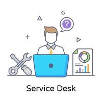Trendy design of service desk icon vector