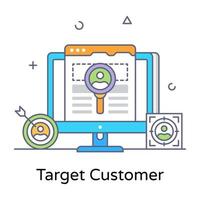 Target customer icon in trendy design vector