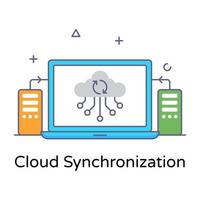 Flat conceptual icon of cloud synchronization, editable vector