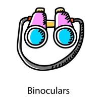 Doodle style icon of binoculars, editable vector