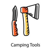 Cutting tools doodle style icon, editable icon vector