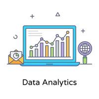 Online data analytics icon in trendy design vector