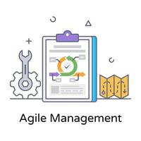 Scrum master, agile management icon in flat editable style vector