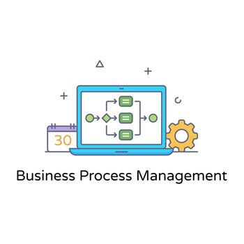 diseño plano moderno del icono de gestión de flujo de trabajo vector