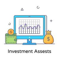 Investment assets flat outline vector download