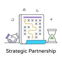 Strategic partnership icon, editable style vector