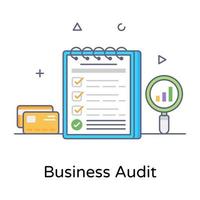 Data under magnifying glass, business audit icon vector