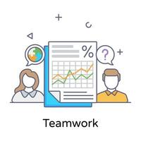 A conceptual icon of teamwork, flat  design vector