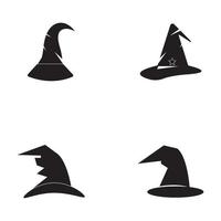 Wizard cap character logo vector template