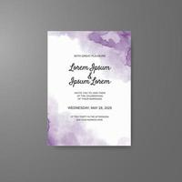 Wedding invitation with abstract watercolor background vector