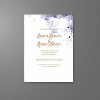 Wedding invitation with abstract watercolor background vector