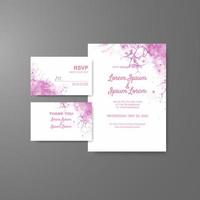 Wedding invitation with abstract watercolor background vector