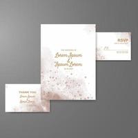 Wedding invitation with abstract watercolor background vector