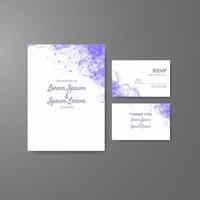 Wedding invitation with abstract watercolor background vector