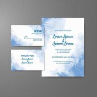 Wedding invitation with abstract watercolor background vector