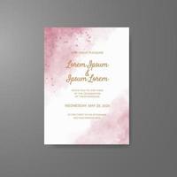 Wedding invitation with abstract watercolor background vector