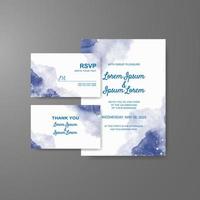 Wedding invitation with abstract watercolor background vector